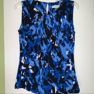 Sleeveless Calvin Klein Blouse- Blue